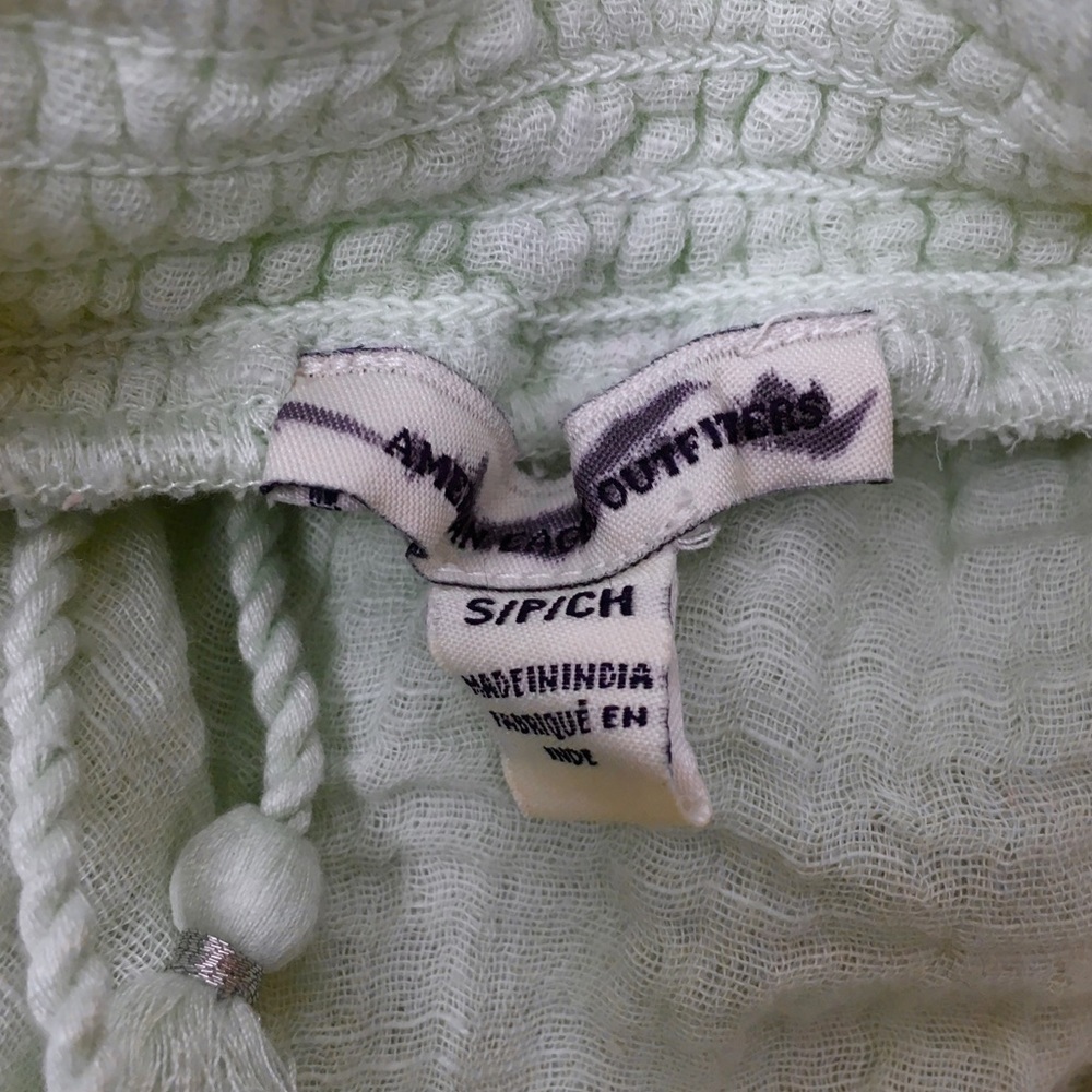 AMERICAN EAGLE Shorts Drawstring Elastic Waist Lace Boho Mint Green Size Small - Picture 5 of 9